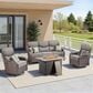 Sunwell Garden 4-Piece Firepit Set in Gray, , large