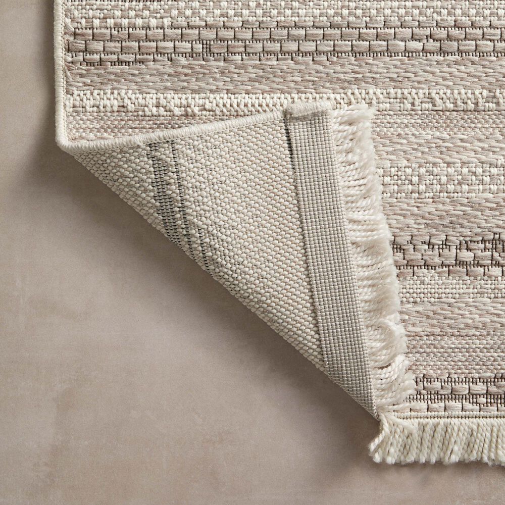 Amber Lewis x Loloi Malibu MAB-02 2&#39;3&quot; x 3&#39;9&quot; Ivory and Dove Indoor/Outdoor Area Rug, , large