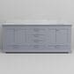 Lexora Home Dukes 80" Double Bathroom Vanity in Dark grey with 2 cm White Carrara Marble Top and Rectangular Sinks, , large