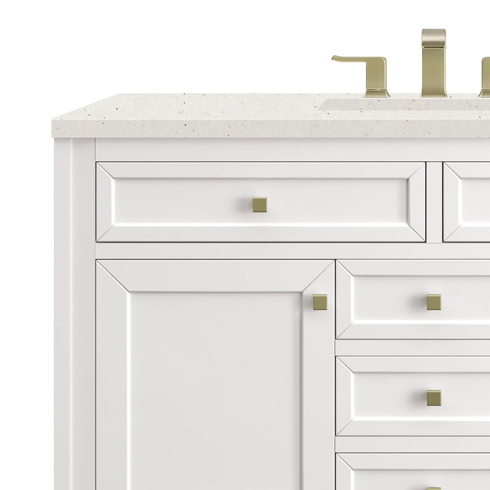 James Martin Vanities Chicago 48&quot; Single Bathroom Vanity in Glossy White with 3 cm Lime Delight Quartz Top and Rectangular Sink, , large
