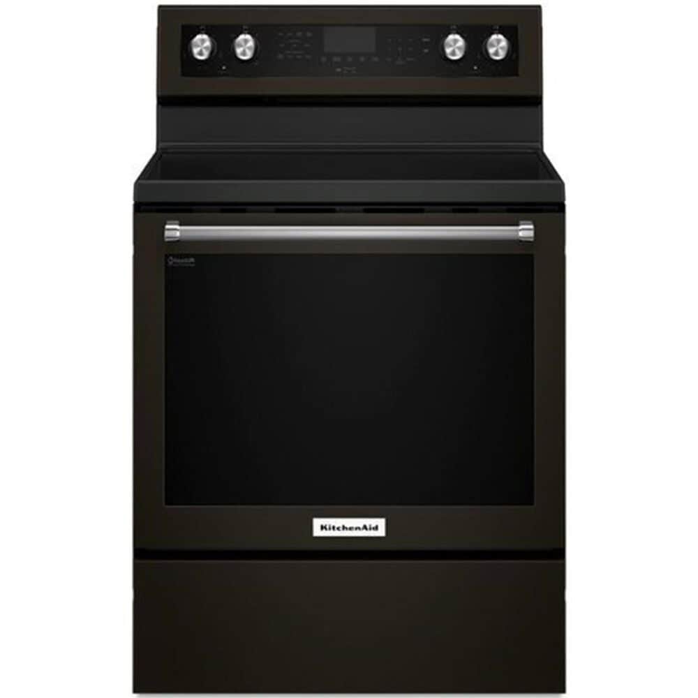 KitchenAid 30""  6.4 Cu. Ft. Freestanding Electric Range in Black Stainless Steel, , large
