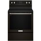 KitchenAid 30""  6.4 Cu. Ft. Freestanding Electric Range in Black Stainless Steel, , large