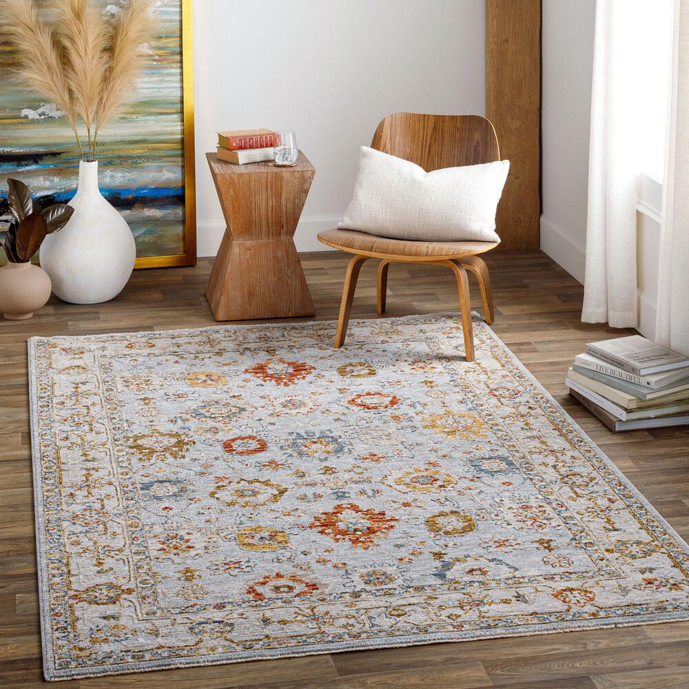 Surya Reina REN-2306 Light Gray, Cream, Denim, Rust, Mustard and Olive 12' x 15' Area Rug, , large