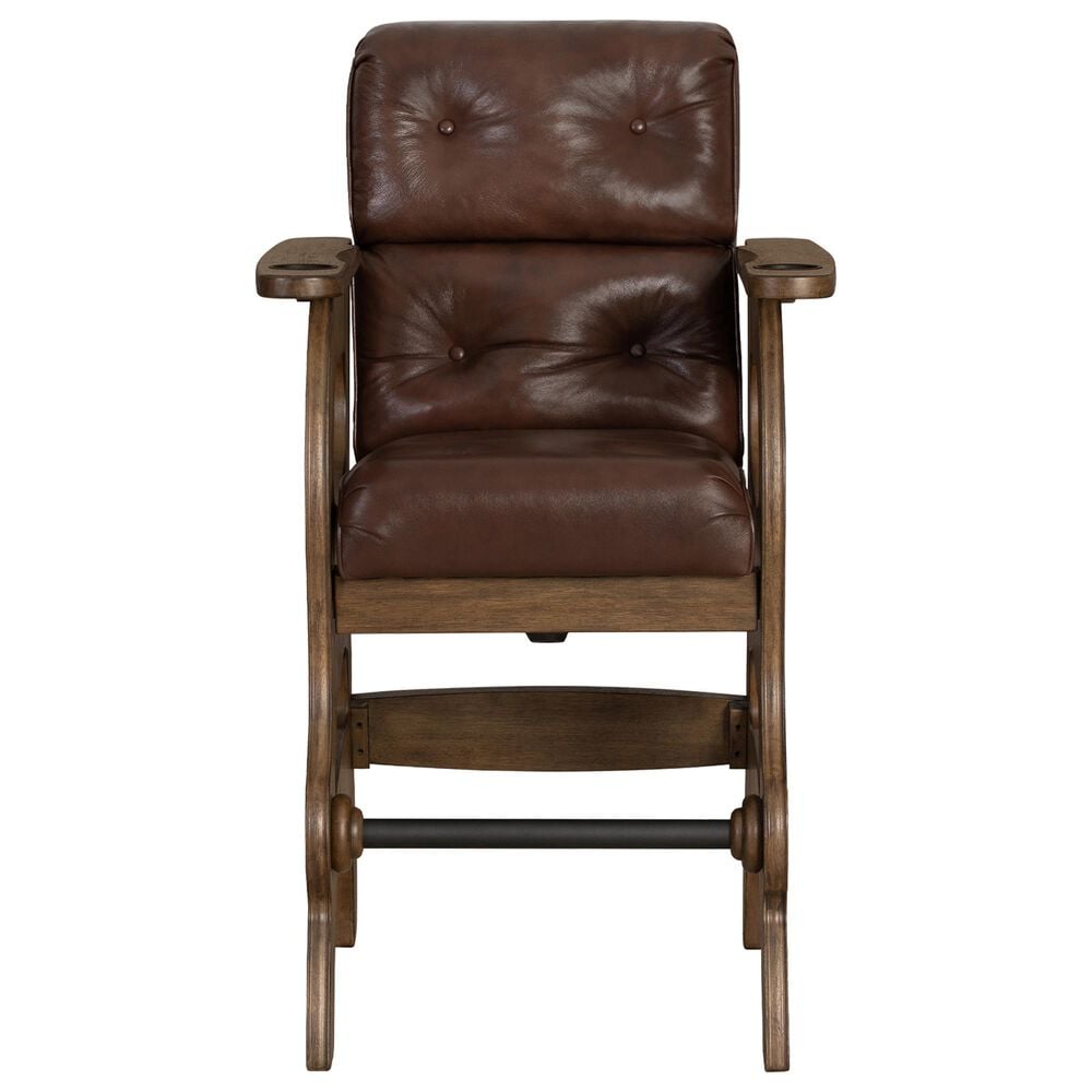 Hawthorne Furniture Tavern Spectator Barstool with Brown Cushion in Whiskey, , large