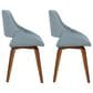 LumiSource Fabrico Side Chair with Blue Cushion in Walnut (Set of 2), , large