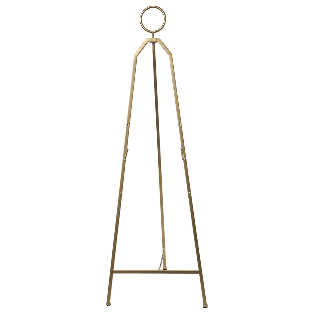 Maple and Jade 52&quot; Adjustable 3-Tier Display Easel with Circular Ring Top in Polished Gold, , large