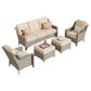 HOMLUX 5-Piece Patio Conversation Set with Two Ottomans in Beige, , large