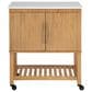 Linden Boulevard Poppy Kitchen Cart in Natural and White, , large