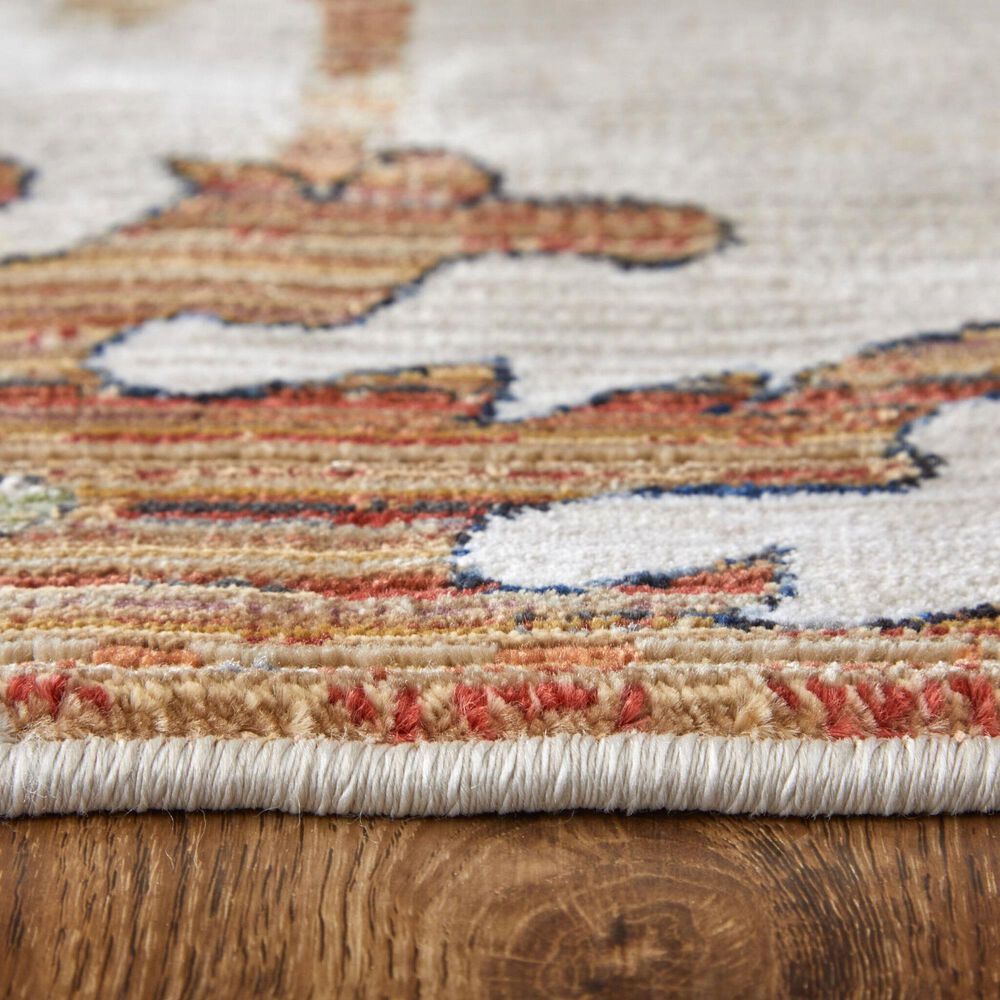 Feizy Melrose Natural 5&#39; x 7&#39;6&quot; Ivory and Multicolor Area Rug, , large