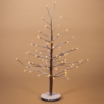 The Gerson Company 3" Electric UL Lighted Snowy Tree with 82 LED Lights in Brown, , large