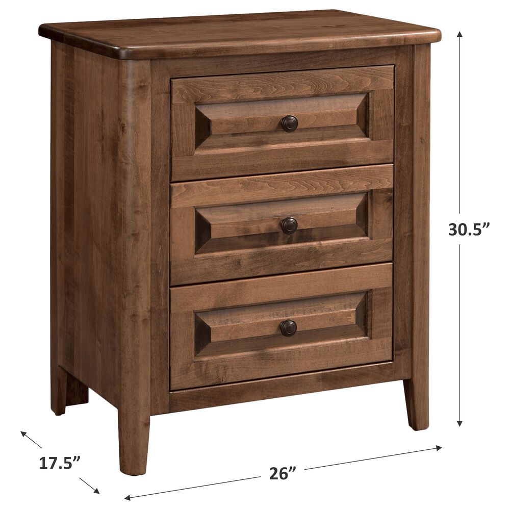 Archbold Furniture Company Carson 3-Drawer Nightstand in Maple Bark, , large