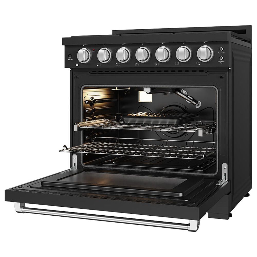 Thor Kitchen Gordon Ramsay 6 Cu. Ft. Professional Gas Range with Stainless Steel Handle Kit in Black, , large
