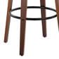 LumiSource Grotto Swivel Bar Stool with Black Faux Leather Upholstery in Walnut Wood and Black (Set of 2), , large