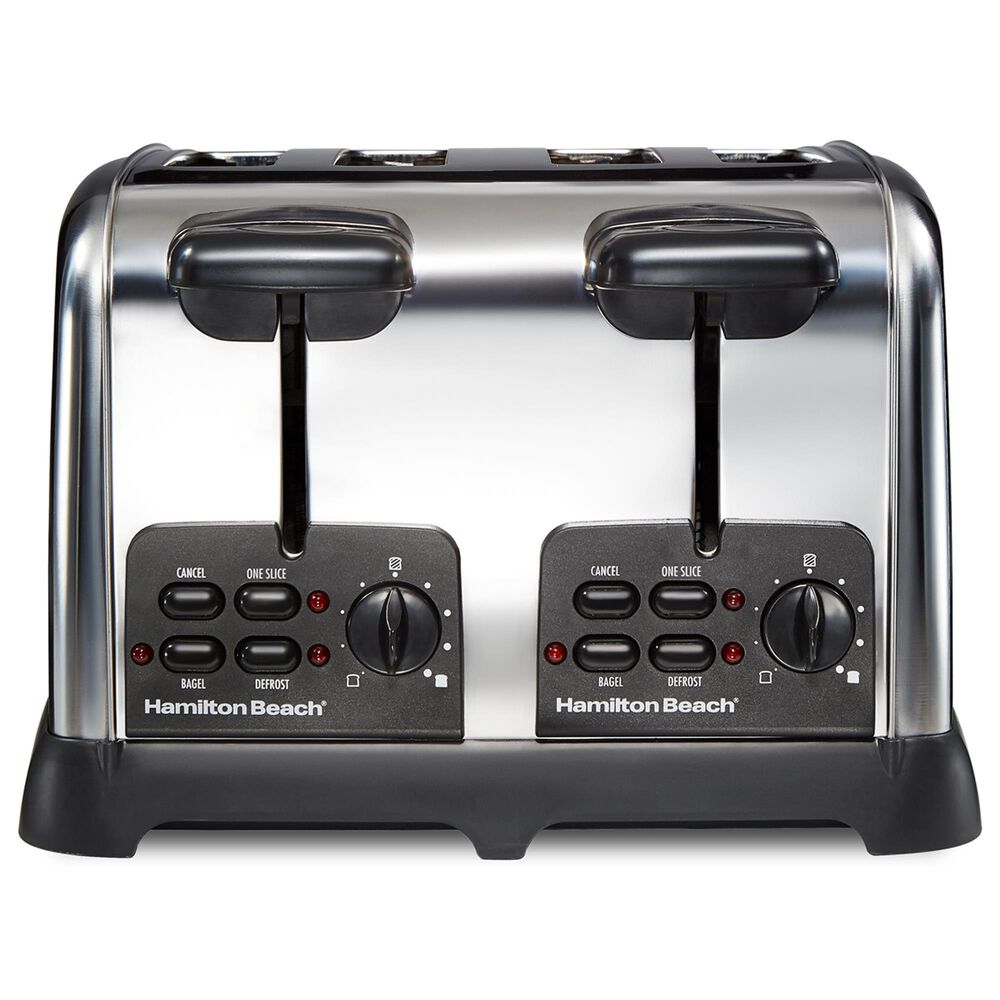 Hamilton Beach 4-Slice Classic Toaster with Sure-Toast Technology in Stainless Steel and Black, , large