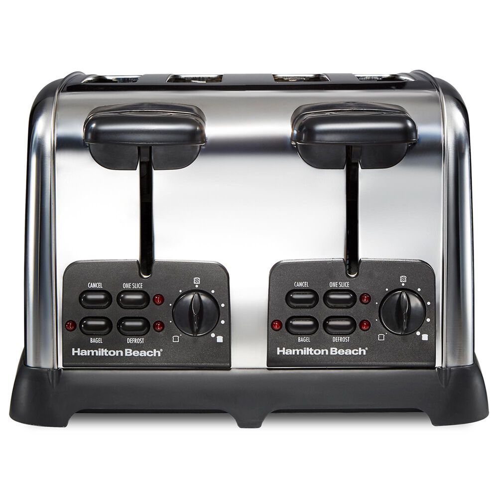 Hamilton Beach 4-Slice Classic Toaster with Sure-Toast Technology in Stainless  Steel and Black