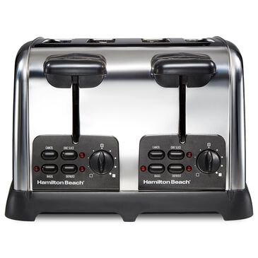 Hamilton Beach 4-Slice Classic Toaster with Sure-Toast Technology in Stainless Steel and Black, , large