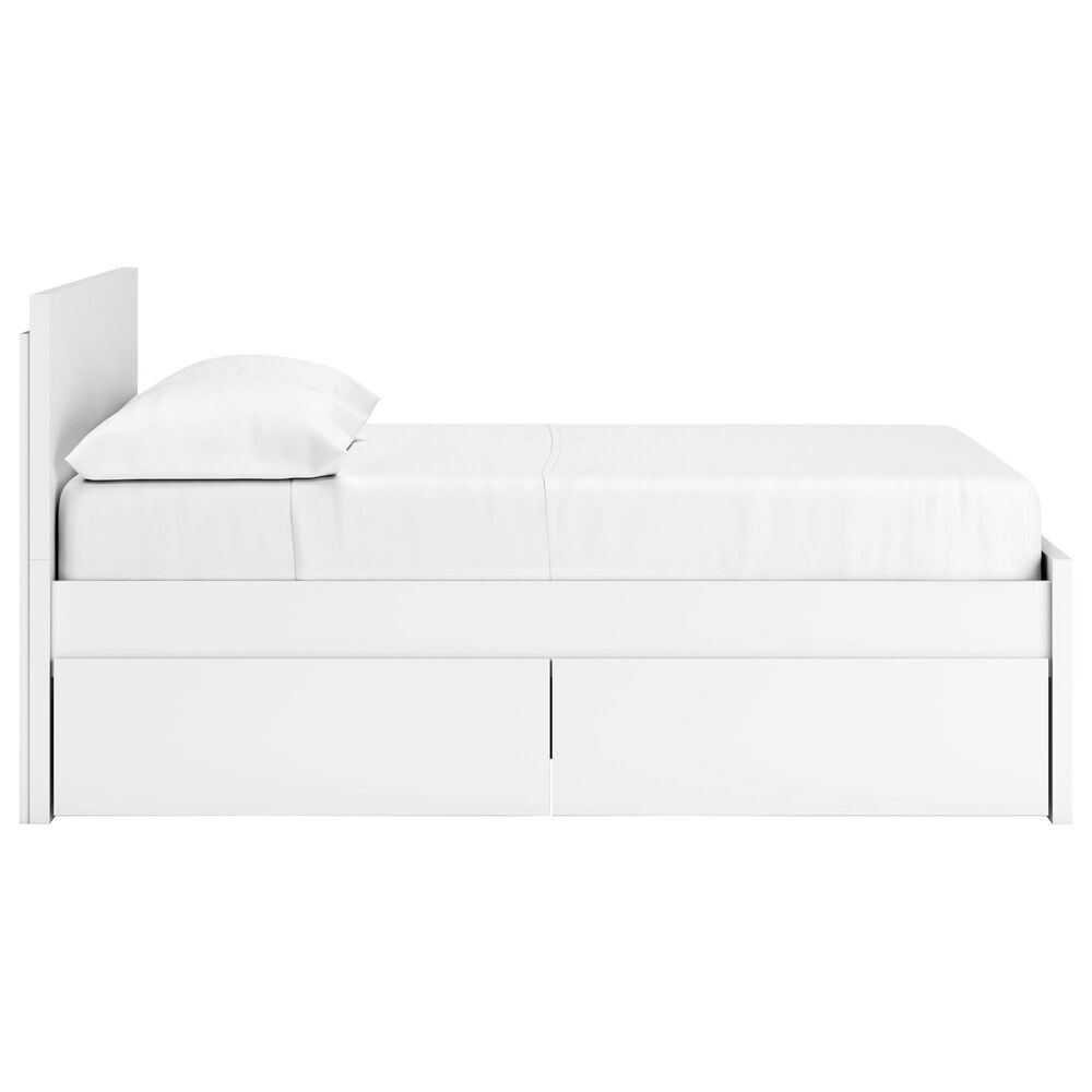 Ashley Onita Full Panel Platform Bed with 1 Side Storage in White, , large