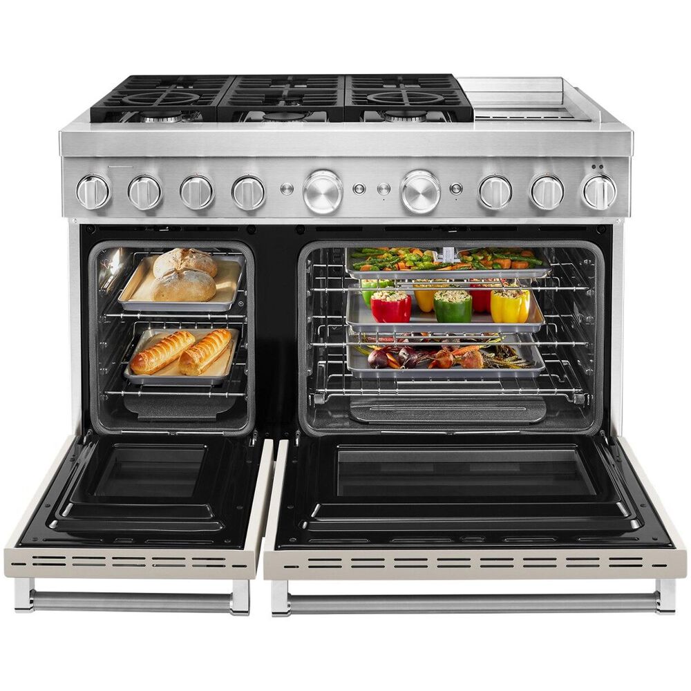 KitchenAid 48&quot; Professional Double Oven Dual Fuel Range in Matte Milkshake, , large