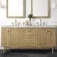 James Martin Vanities Laurent 72" Double Bathroom Vanity in Light Natural Oak with 3 cm Ethereal Noctis Quartz Top and Rectangular Sinks, , large