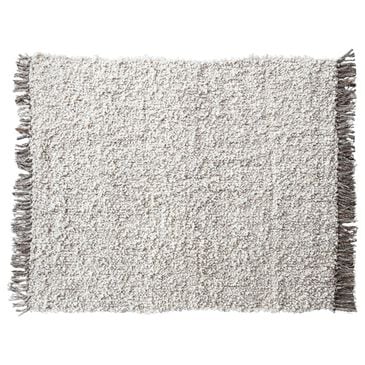 Teak Interiors 50" x 60" Shag Throw with Fringe in Natural and Grey Melange, , large