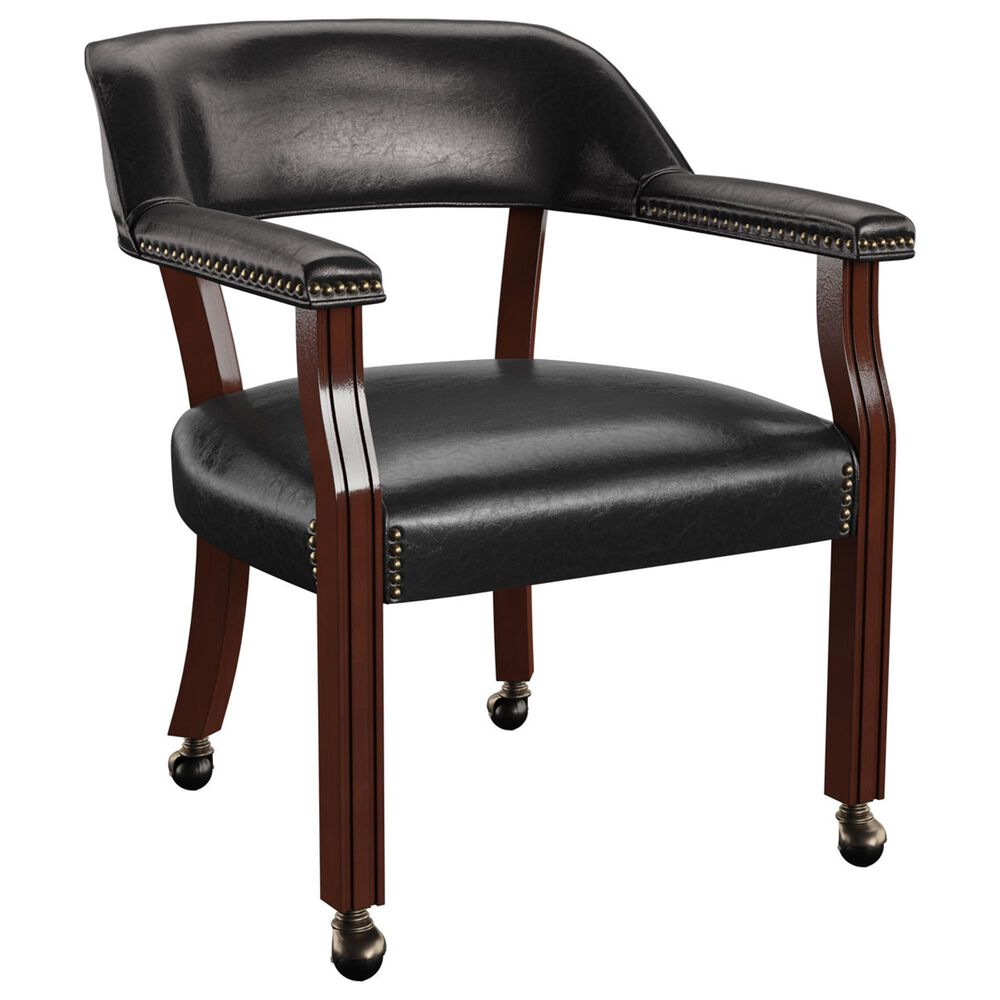 Crystal City Tournament Faux Leather Arm Chair in Rich Cherry, , large