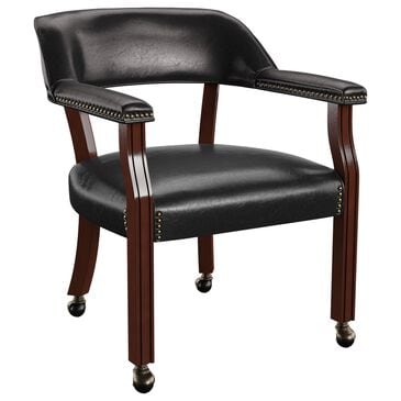 Crystal City Tournament Faux Leather Arm Chair in Rich Cherry, , large