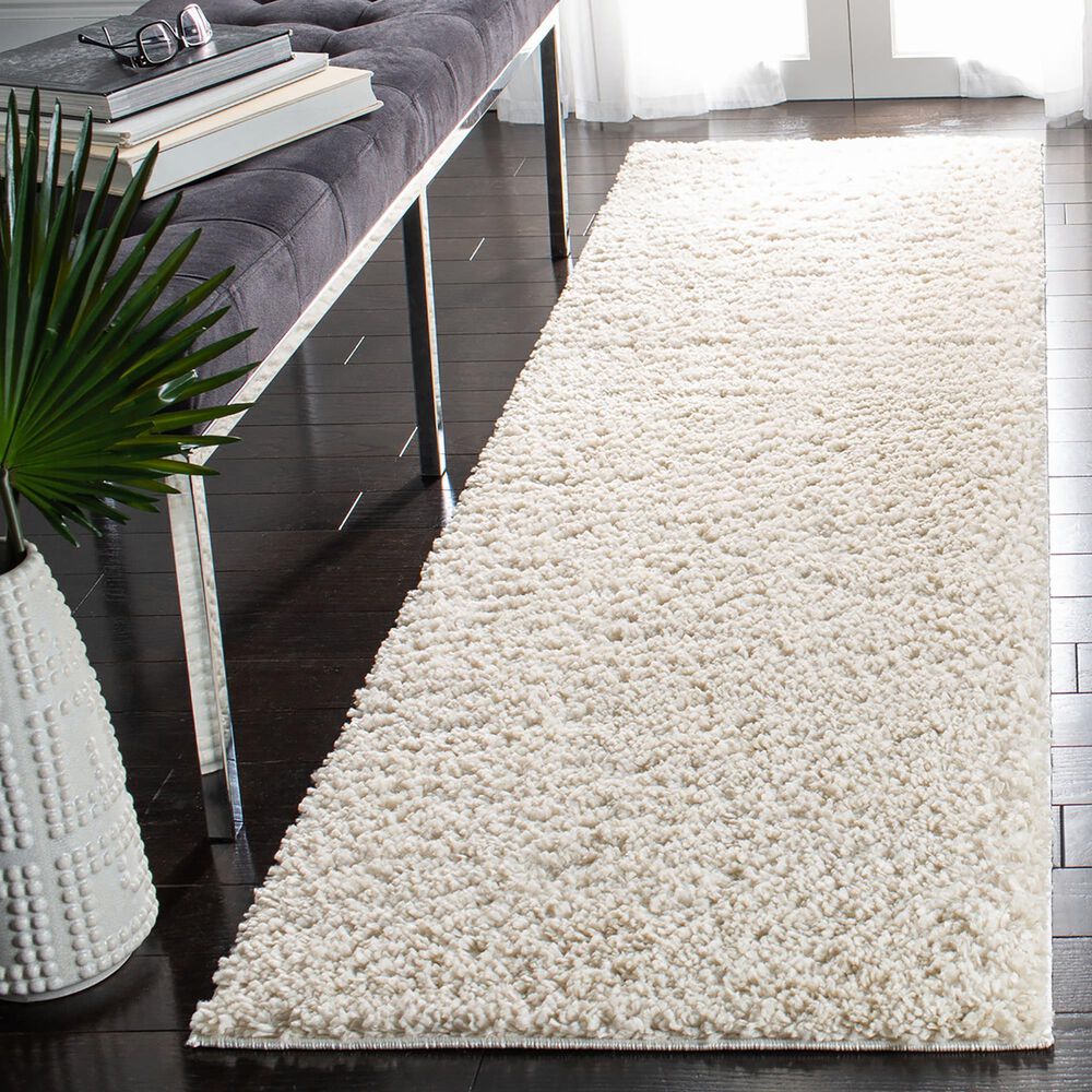 Safavieh August Shag AUG900C 2&#39;3&quot; x 14&#39; Ivory Runner, , large