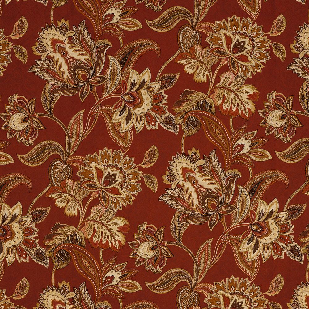 J. Queen New York Montecito 72&quot; x 17&quot; Window Straight Valance in Red, Spice and Gold, , large