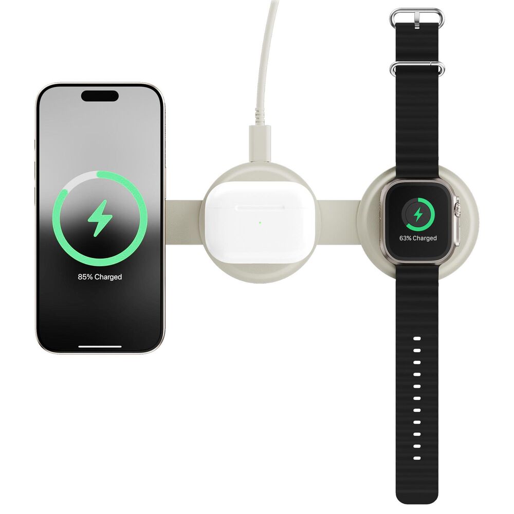 Satechi OntheGo 3-in-1 Wireless Charger in Sand, , large