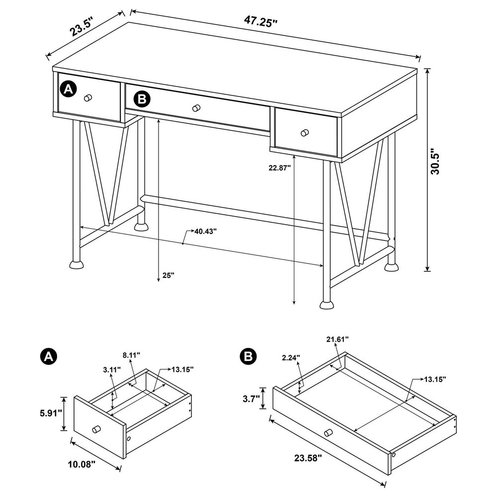 Pacific Landing Analiese Writing Desk in Mango, , large