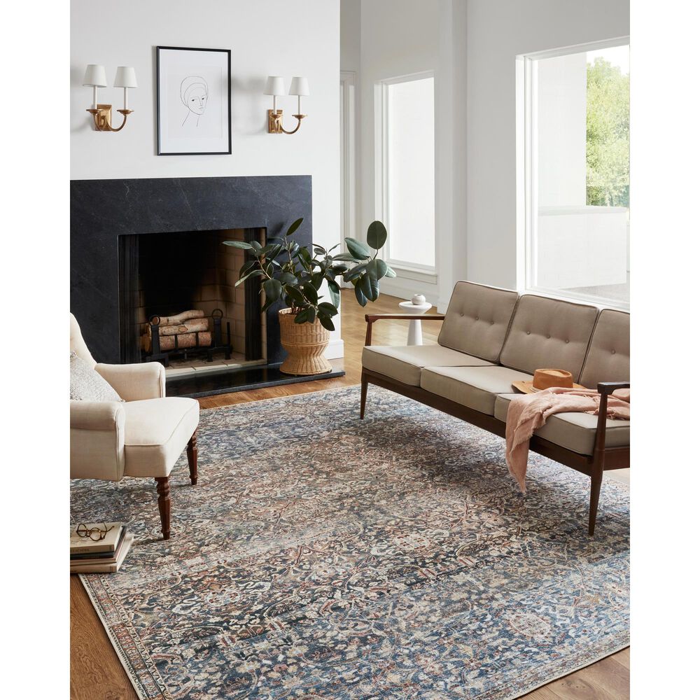 Chris Loves Julia x Loloi Jules 3&#39;6&quot; x 5&#39;6&quot; Denim and Spice Area Rug, , large