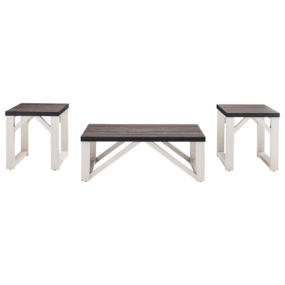 Ashley Dorrinson 3-Piece Table Set in Gray and Antiqued White, , large