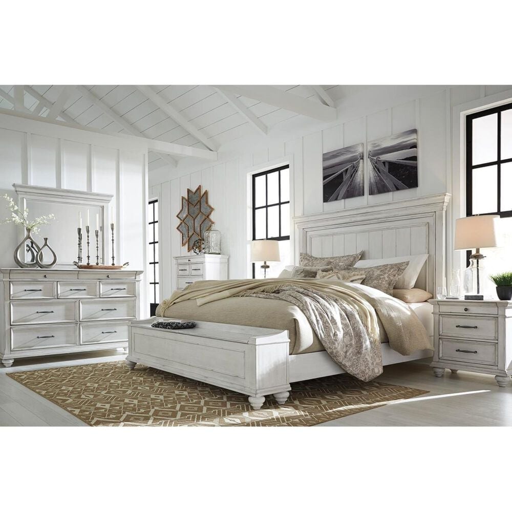 Ashley Kanwyn Queen Storage Bed in Distressed Whitewash, , large