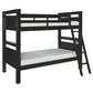Linon Home Decor Beckett Twin Over Twin Bunk Bed in Black, , large