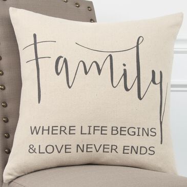 Rizzy Home Sentiment 20" Down Filled Pillow in Natural, , large