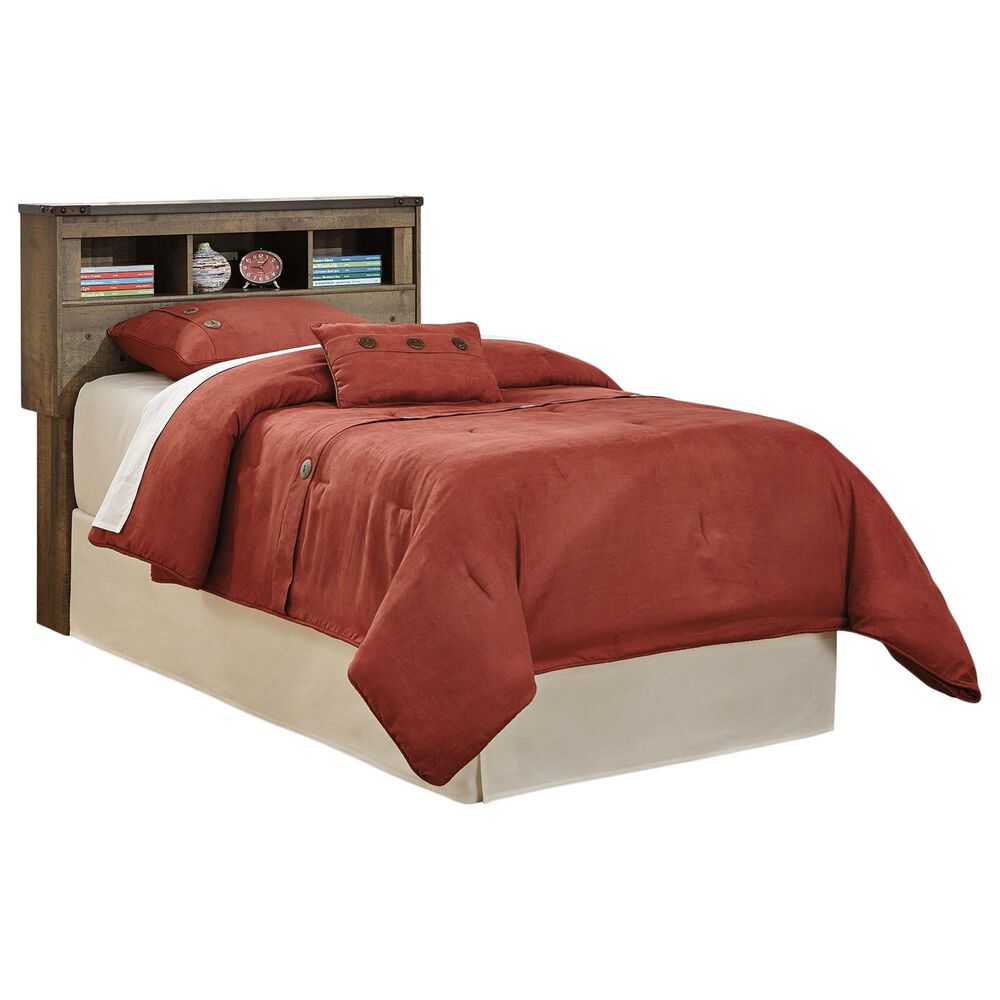 Ashley Trinell Twin Bookcase Bed in Replicated Oak Grain, , large