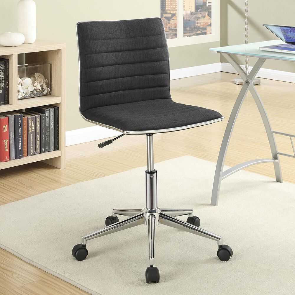 Pacific Landing Sleek Office Chair with Black Cushion in Chrome, , large