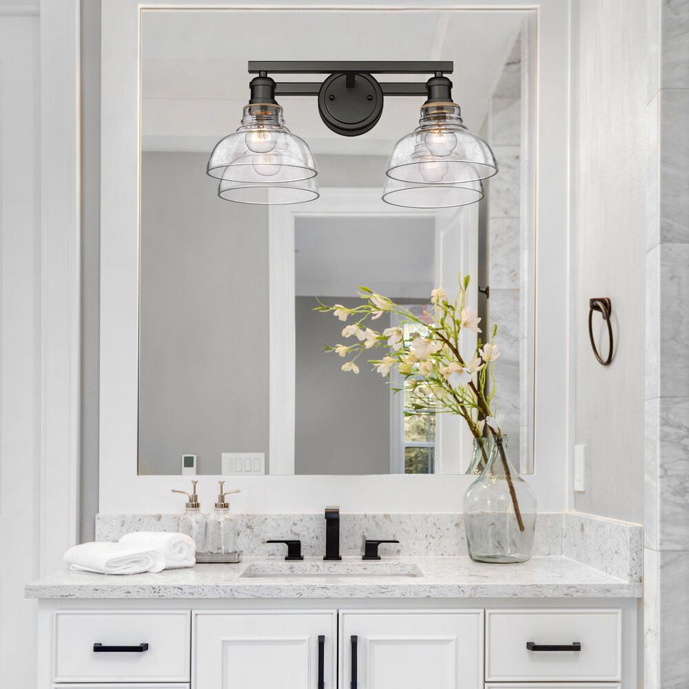 Golden Lighting Carver 2-Light Bath Vanity in Matte Black, , large