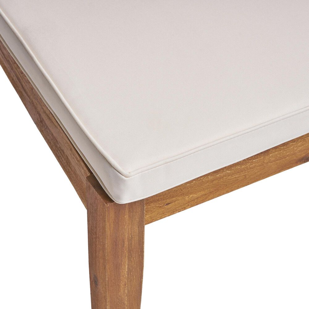 Hearth and Haven Outdoor Armless Dining Chair with Natural Frame in Beige (Set of 2), , large