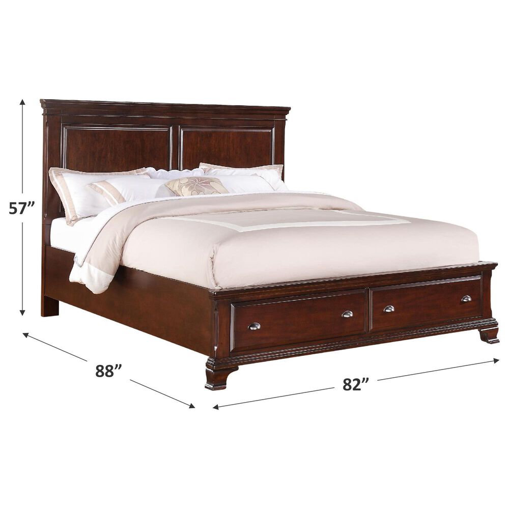 Mayberry Hill Canton King Storage Bed in Cherry, , large