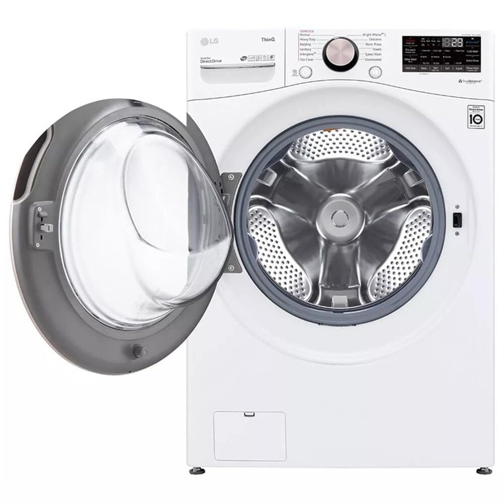 LG 4.5 Cu. Ft. Front Load Washer and 7.4 Cu. Ft. Electric Dryer Laundry Pair with Pedestal Storage Drawers in White, , large