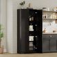 GARVEE 60" Kitchen Pantry Cabinet in Black, , large