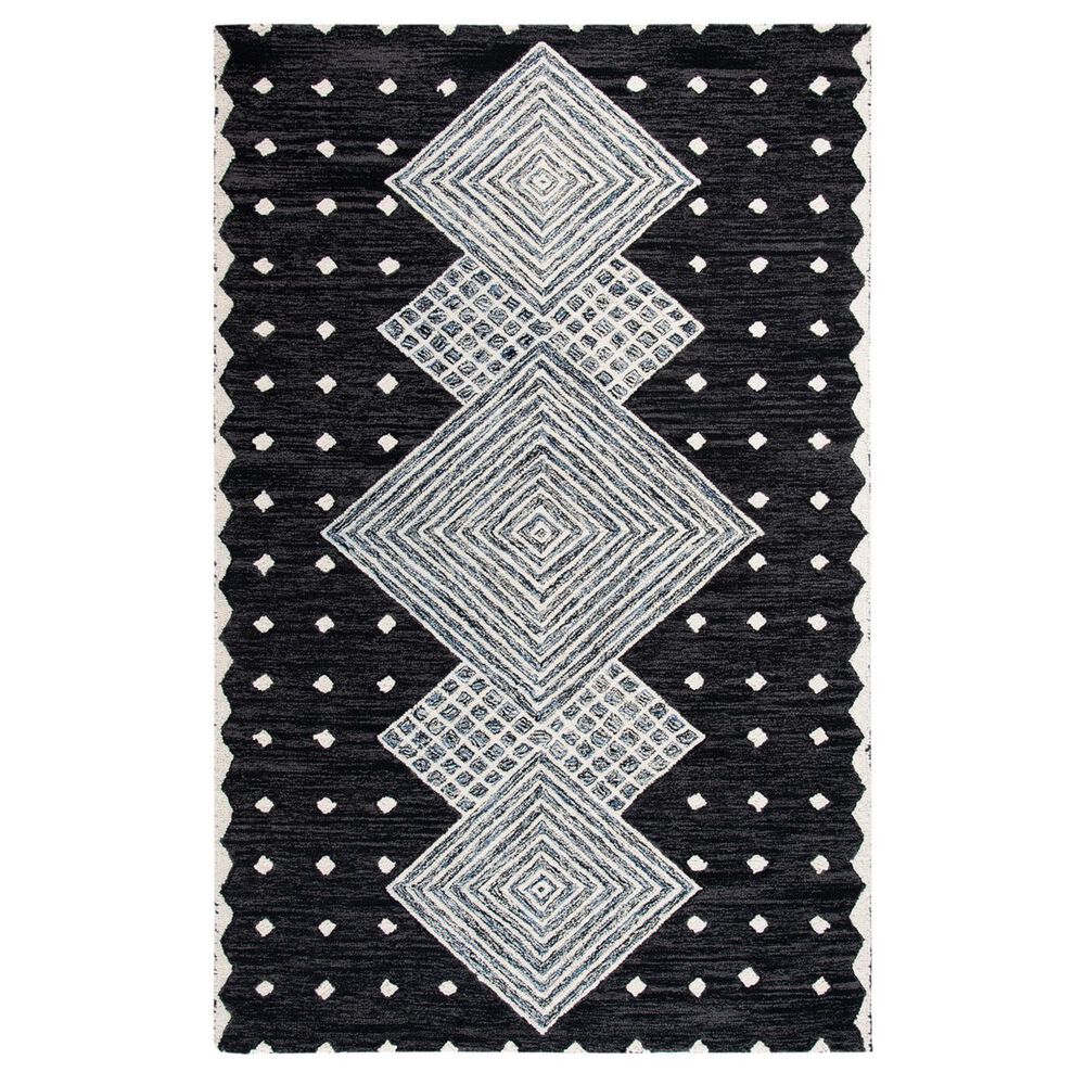 Safavieh Micro-Loop MLP171H 5" x 8" Charcoal and Ivory Area Rug, , large