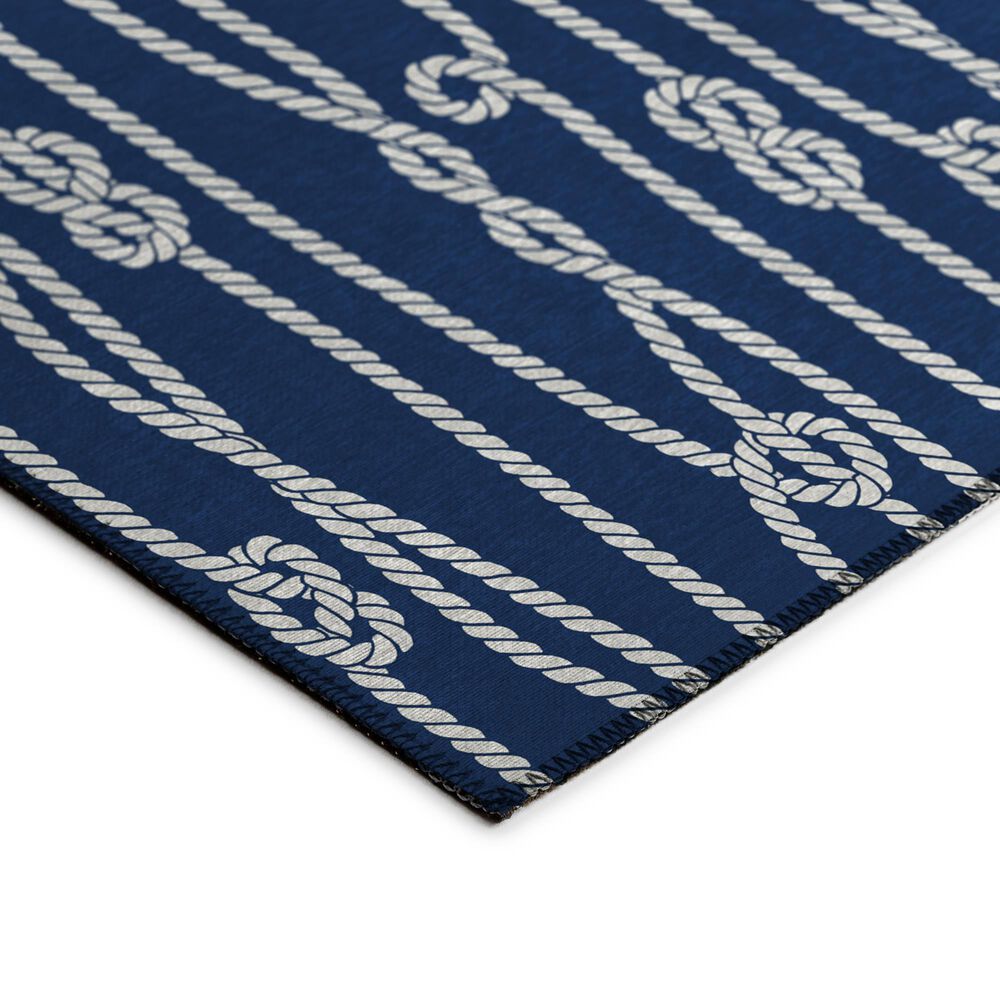 Dalyn Rug Company Harbor Contemporary 2&#39;3&quot; x 7&#39;6&quot; Navy Indoor/Outdoor Runner, , large