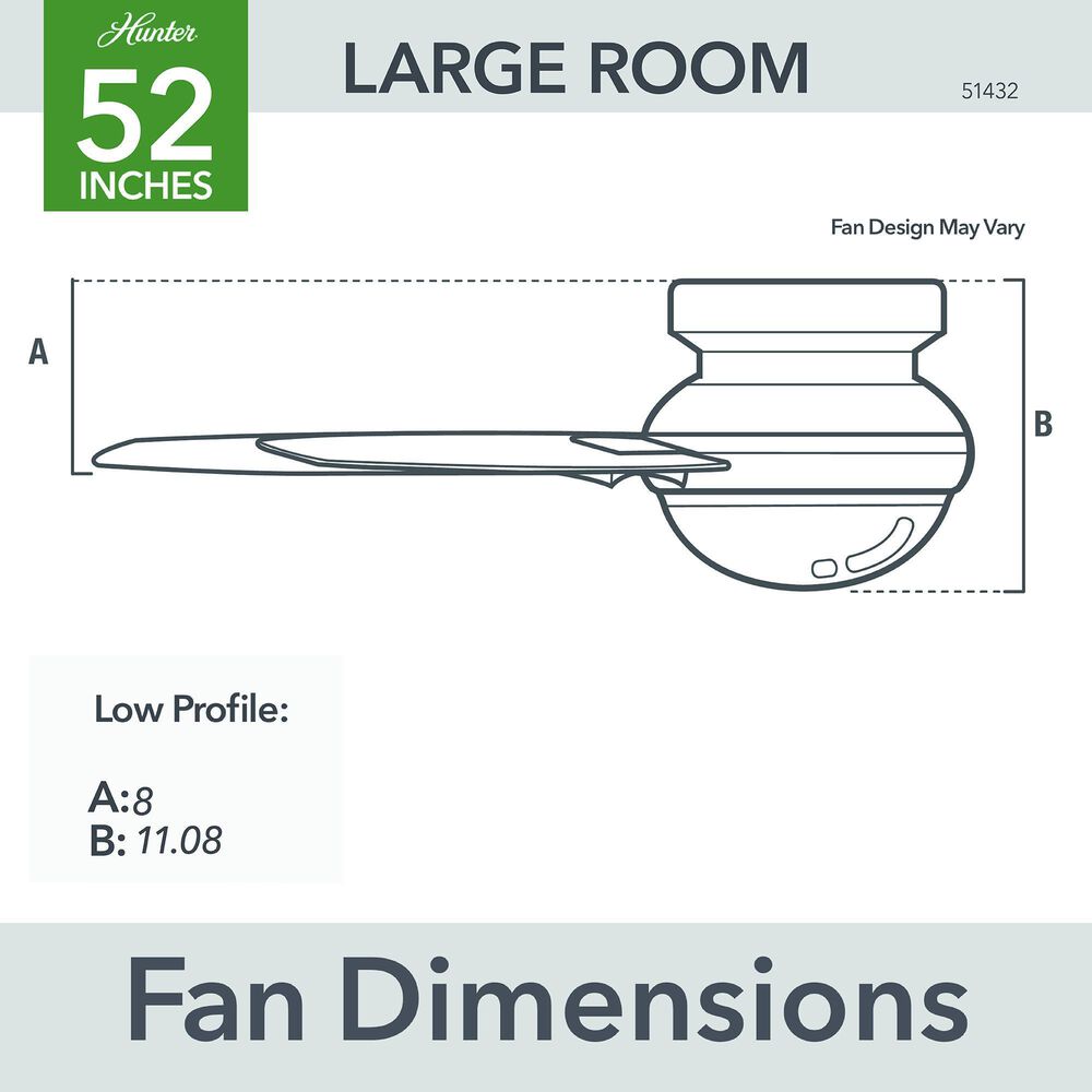 Hunter Minimus 52&quot; Ceiling Fan with LED Lights in Matte Black, , large
