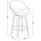 LumiSource Cosmo 30" Swivel Barstool with Grey Upholstery in Black (Set of 2), , large