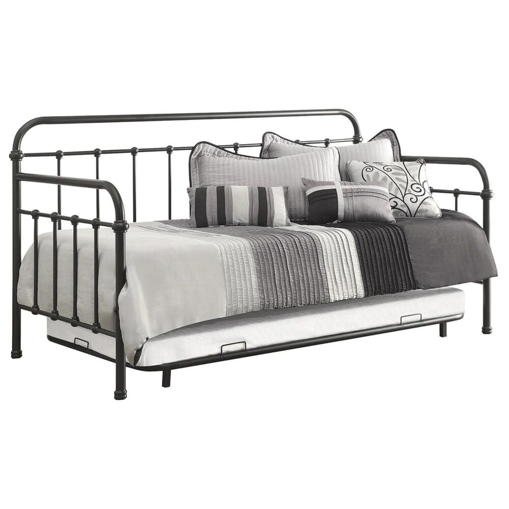 Pacific Landing Twin Daybed with Trundle in Dark Bronze, , large