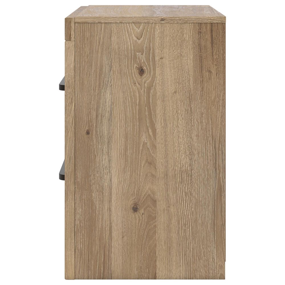 Ashley Brozmont King Panel Bed with Two Nightstands in Natural Brown, , large