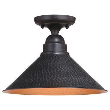 Vaxcel Outland 1-Light Outdoor Semi Flush in Aged Iron and Light Gold, , large