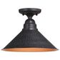 Vaxcel Outland 1-Light Outdoor Semi Flush in Aged Iron and Light Gold, , large